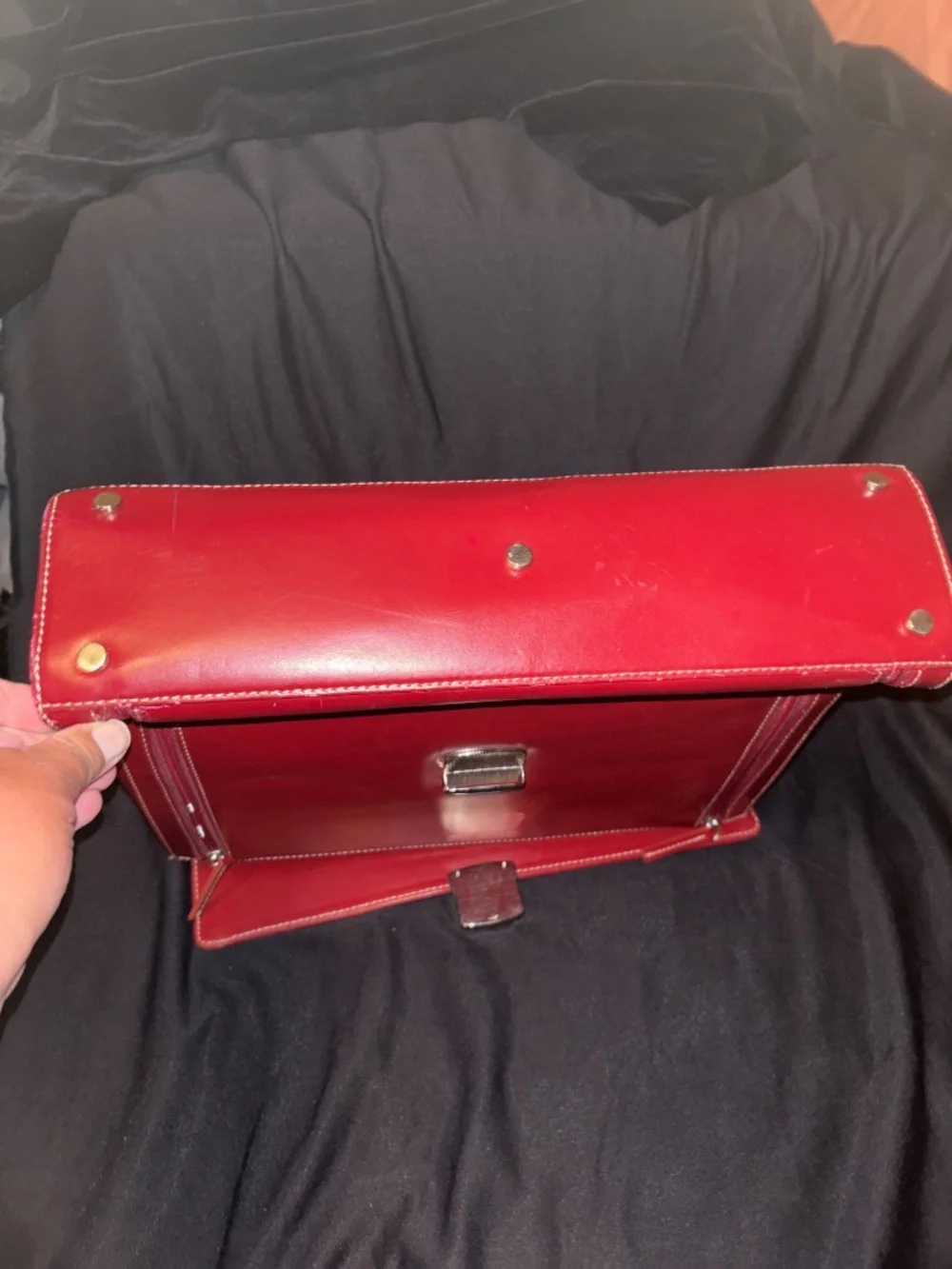 Wilson Leather Pelle Studio burgundy laptop briefcase